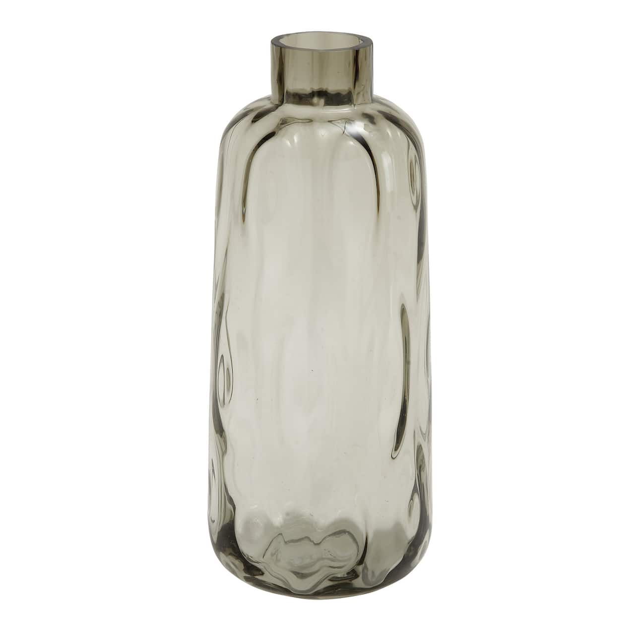15&#x22; Gray Coastal Glass Vase